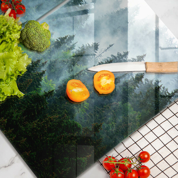 Steklena podloga za rezanje Gozd v megli