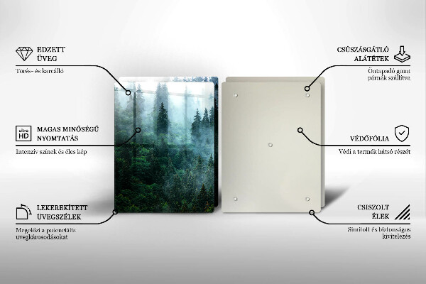 Steklena podloga za rezanje Gozd v megli