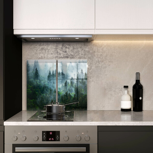 Steklena podloga za rezanje Gozd v megli