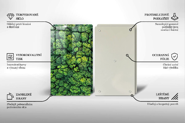 Steklena podloga za rezanje Naravna rastlina mah