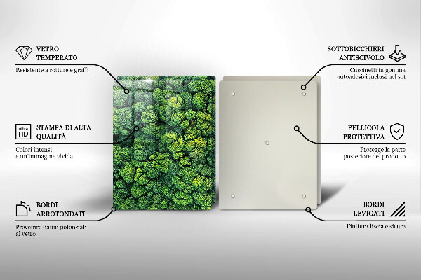 Steklena podloga za rezanje Naravna rastlina mah