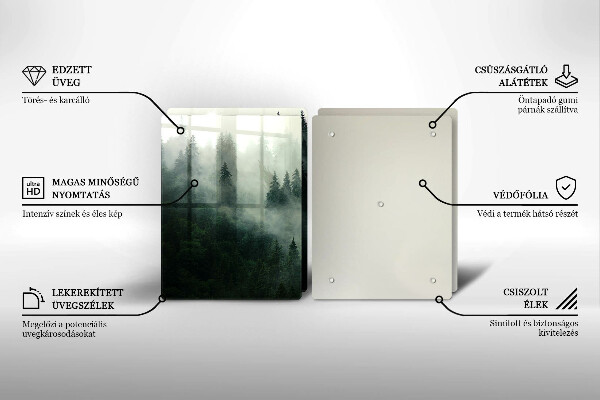Steklena podloga za rezanje Meglena gozdna pokrajina