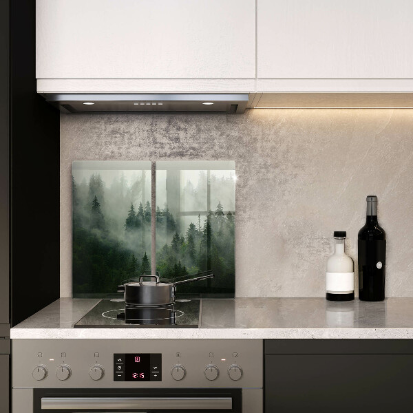 Steklena podloga za rezanje Meglena gozdna pokrajina