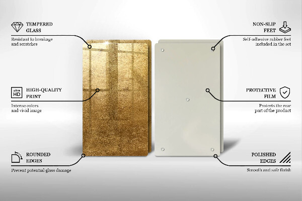 Steklena podloga za rezanje Zlata tekstura ozadja