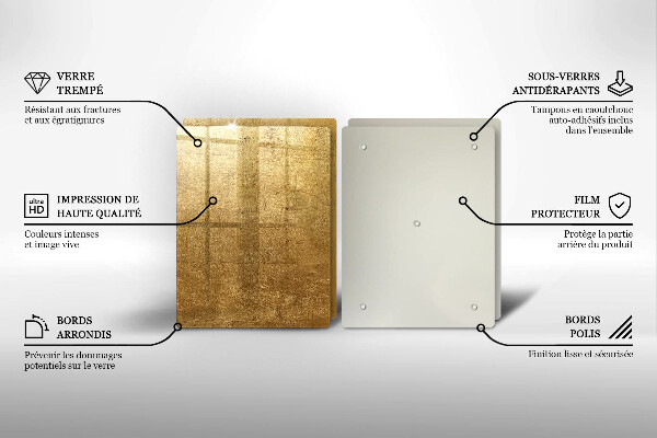 Steklena podloga za rezanje Zlata tekstura ozadja