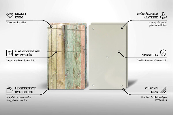 Steklena podloga za rezanje Pisane vintage table