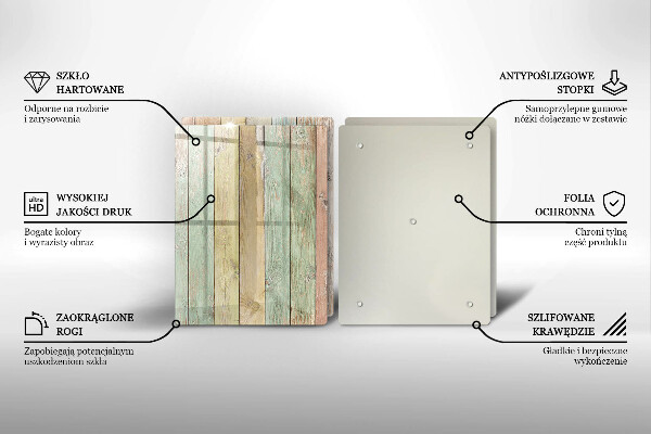 Steklena podloga za rezanje Pisane vintage table