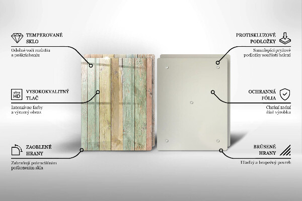 Steklena podloga za rezanje Pisane vintage table