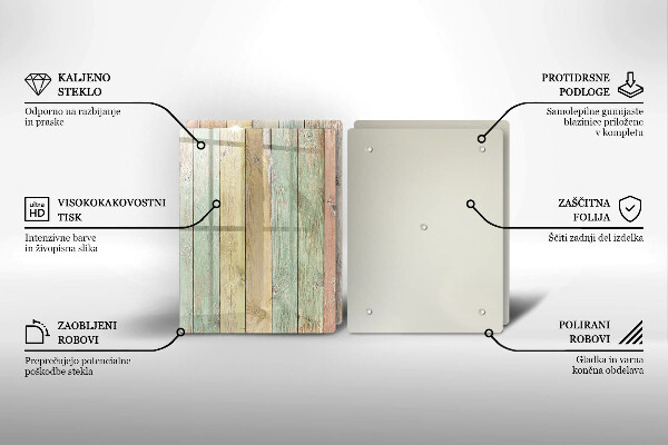 Steklena podloga za rezanje Pisane vintage table