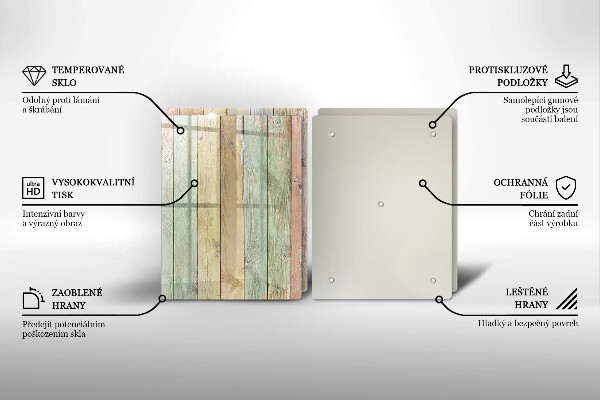 Steklena podloga za rezanje Pisane vintage table