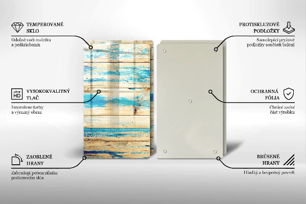 Steklena podloga za rezanje Retro lesene plošče