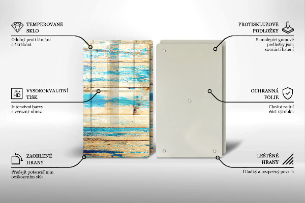 Steklena podloga za rezanje Retro lesene plošče