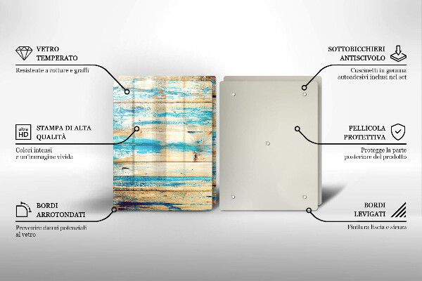 Steklena podloga za rezanje Retro lesene plošče