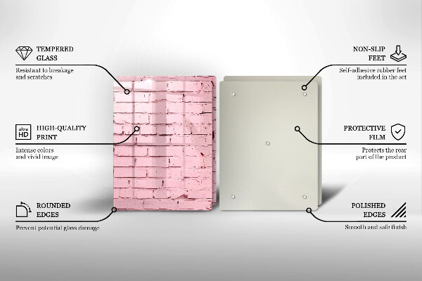 Steklena podloga za rezanje Pastelna opečna stena