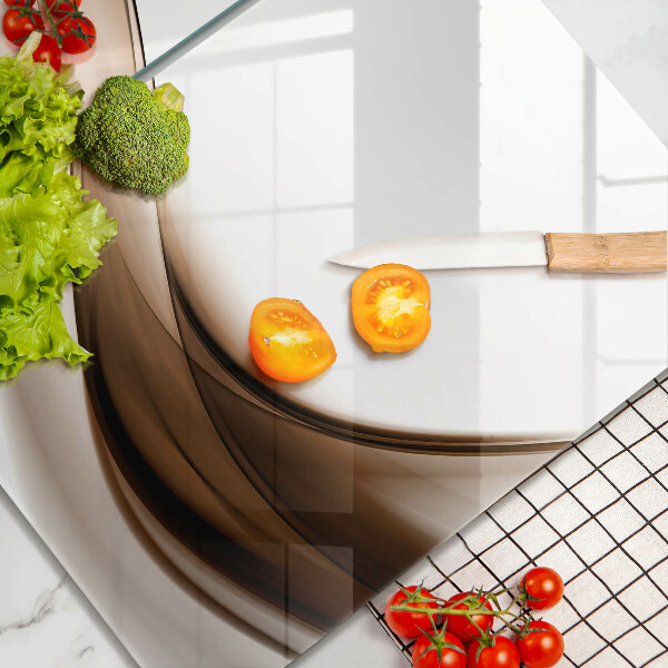 Steklena podloga za rezanje Abstraktne rjave črte