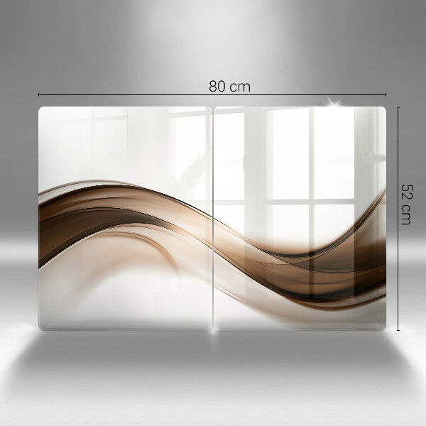 Steklena podloga za rezanje Abstraktne rjave črte