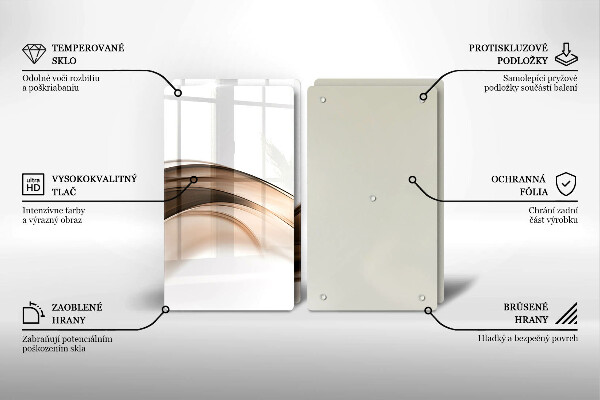 Steklena podloga za rezanje Abstraktne rjave črte