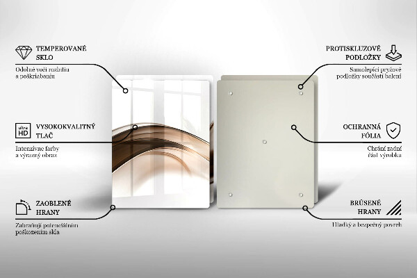 Steklena podloga za rezanje Abstraktne rjave črte