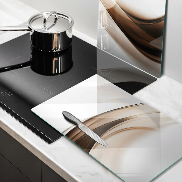 Steklena podloga za rezanje Abstraktne rjave črte