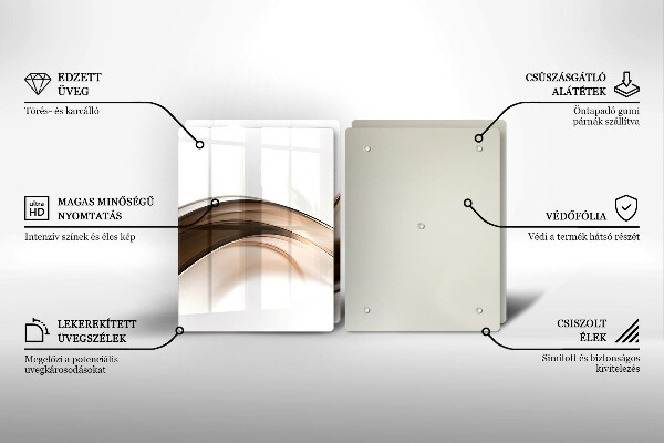 Steklena podloga za rezanje Abstraktne rjave črte