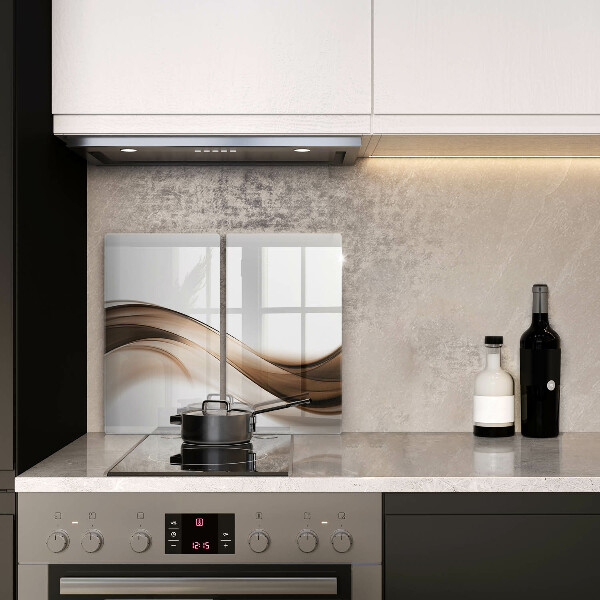 Steklena podloga za rezanje Abstraktne rjave črte