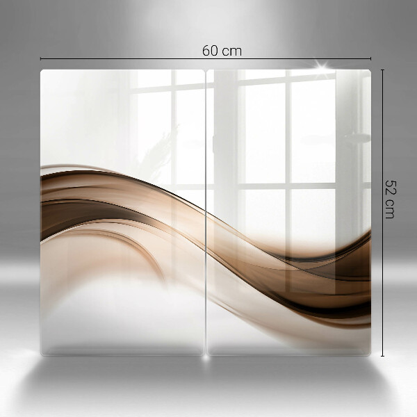 Steklena podloga za rezanje Abstraktne rjave črte