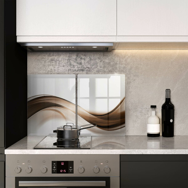 Steklena podloga za rezanje Abstraktne rjave črte