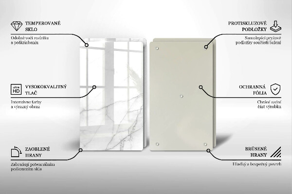 Steklena podloga za rezanje Marmorno kamnito ozadje