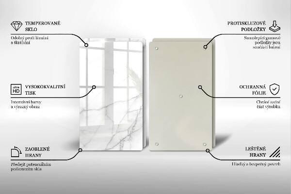 Steklena podloga za rezanje Marmorno kamnito ozadje