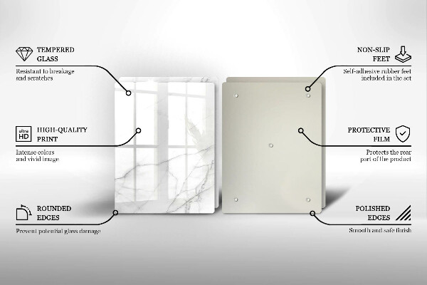 Steklena podloga za rezanje Marmorno kamnito ozadje