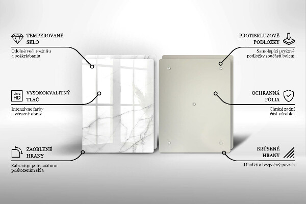 Steklena podloga za rezanje Marmorno kamnito ozadje