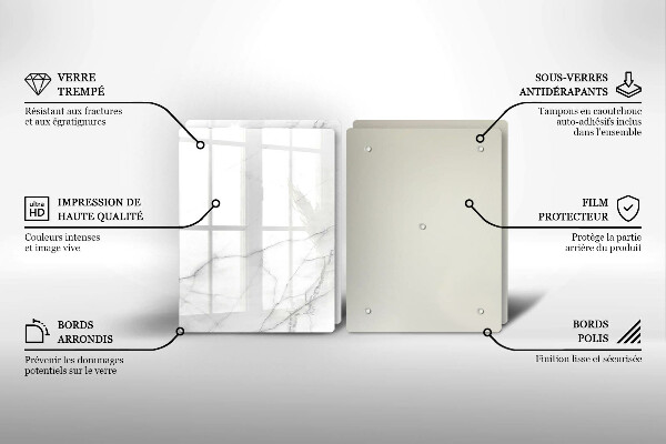 Steklena podloga za rezanje Marmorno kamnito ozadje