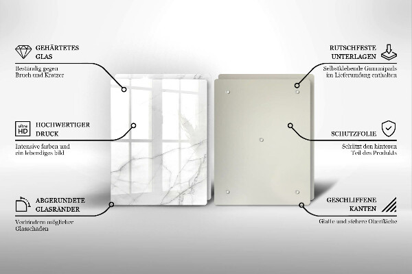 Steklena podloga za rezanje Marmorno kamnito ozadje