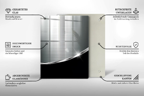 Steklena podloga za rezanje Modra barva