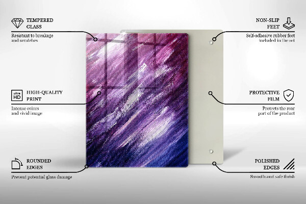 Steklena podloga za rezanje Siva barva