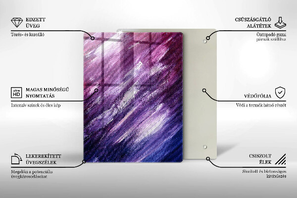 Steklena podloga za rezanje Siva barva