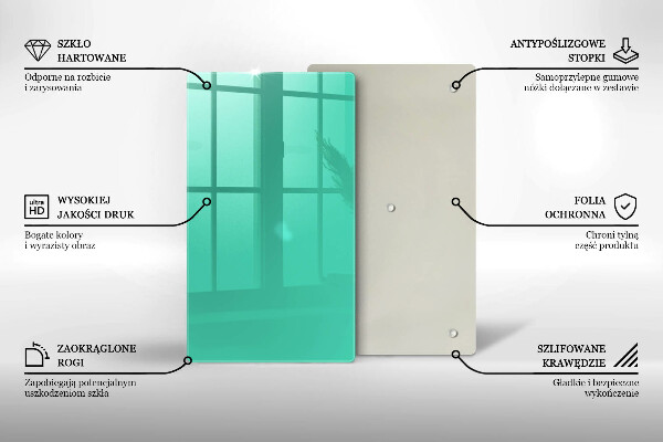 Steklena podloga za rezanje Zelena barva