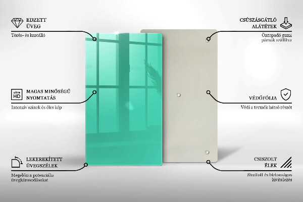Steklena podloga za rezanje Zelena barva