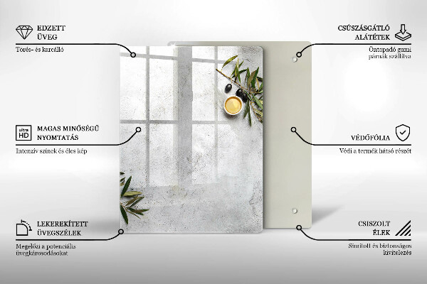 Steklena podloga za rezanje Zelena barva