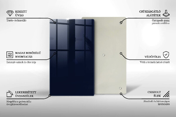 Steklena podloga za rezanje mornarsko modra