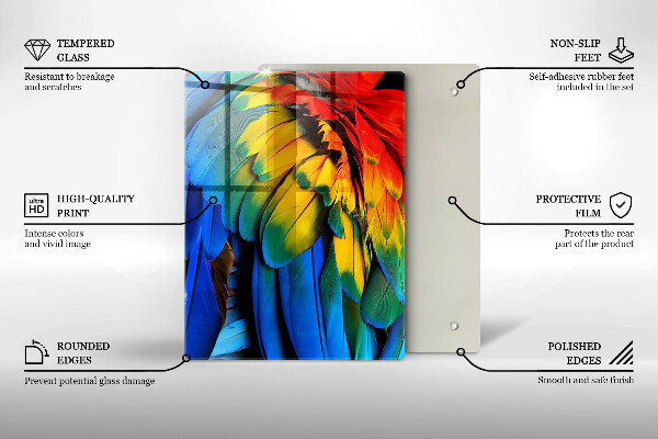 Steklena podloga za rezanje mornarsko modra
