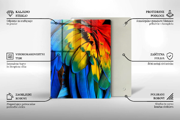 Steklena podloga za rezanje mornarsko modra