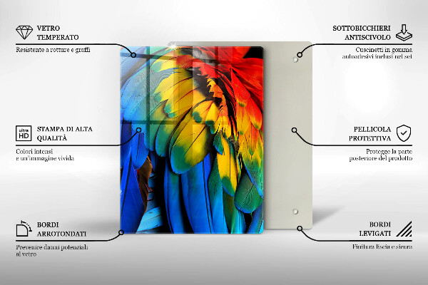 Steklena podloga za rezanje mornarsko modra