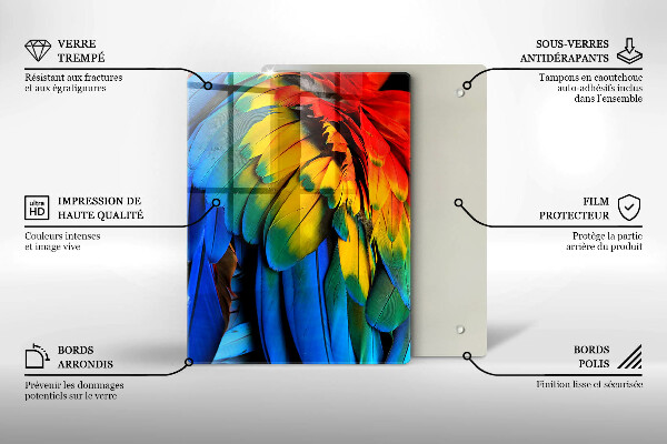 Steklena podloga za rezanje mornarsko modra