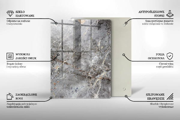 Steklena podloga za rezanje Modra barva