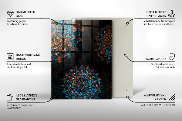 Steklena podloga za rezanje Črna barva