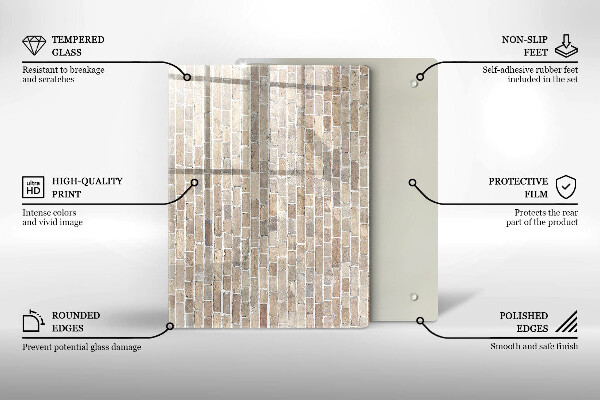 Steklena podloga za rezanje Rdeča barva