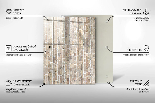 Steklena podloga za rezanje Rdeča barva