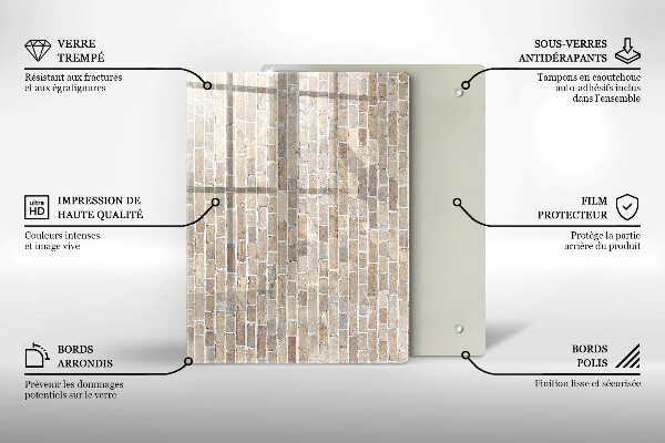 Steklena podloga za rezanje Rdeča barva