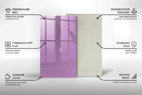 Steklena podloga za rezanje Vijolična barva